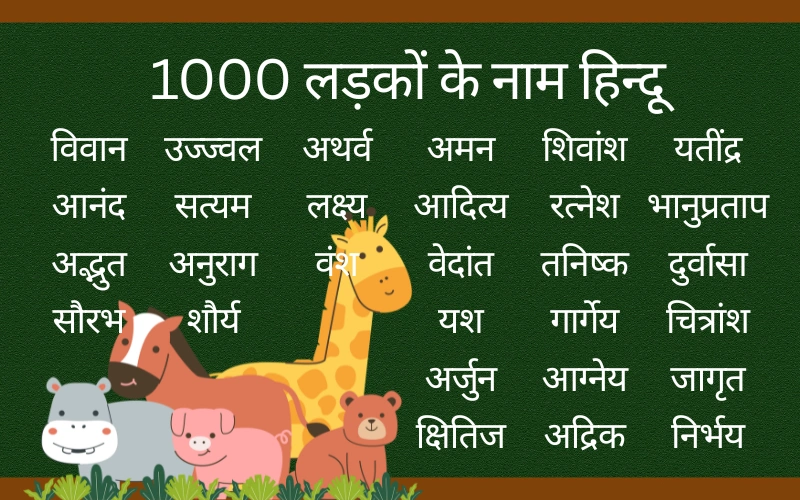 1000 लड़कों के नाम हिन्दू